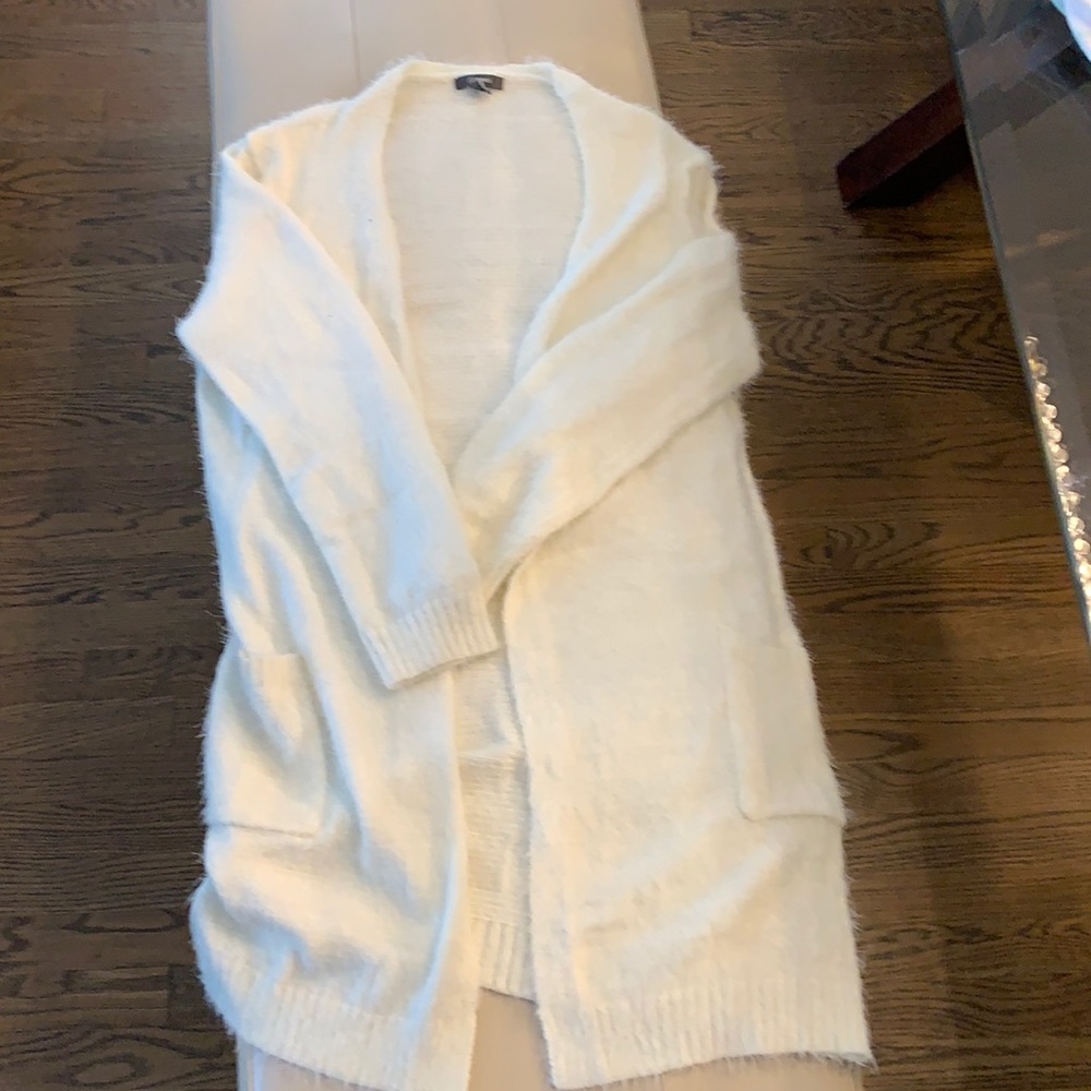 &Merci Cream Fuzzy Open Cardigan Size Large